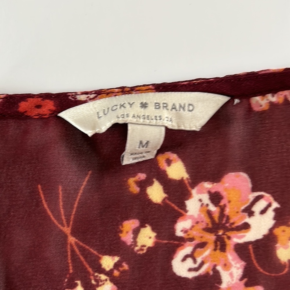 Lucky sheer blouse sz M - Picture 2 of 3